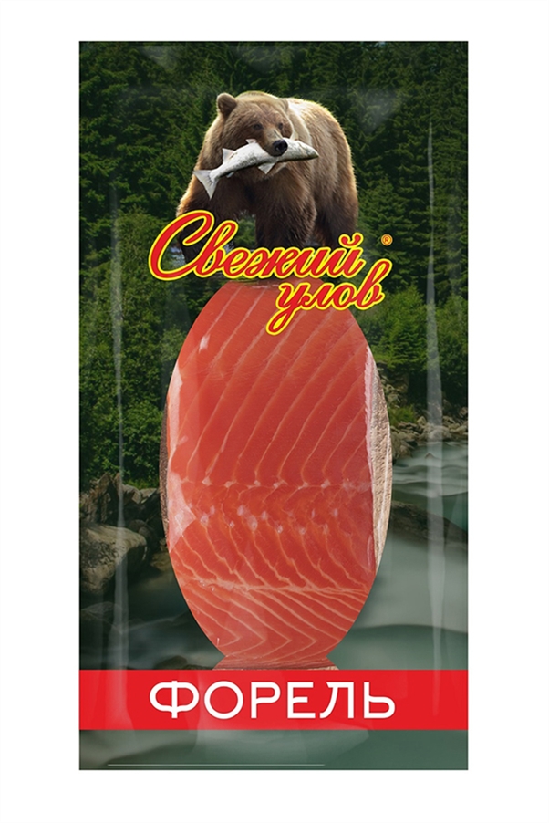Форель Свежий улов слабосоленая филе-кусок на коже в/у 150г