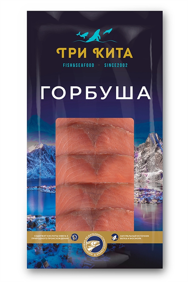 Горбуша Три Кита слабосоленая   ломтики, в/у 100г