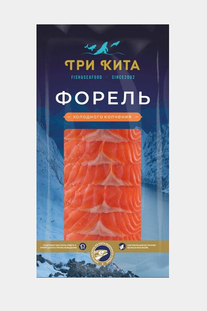 Форель Три Кита холодного копчения   ломтики в/у 100г