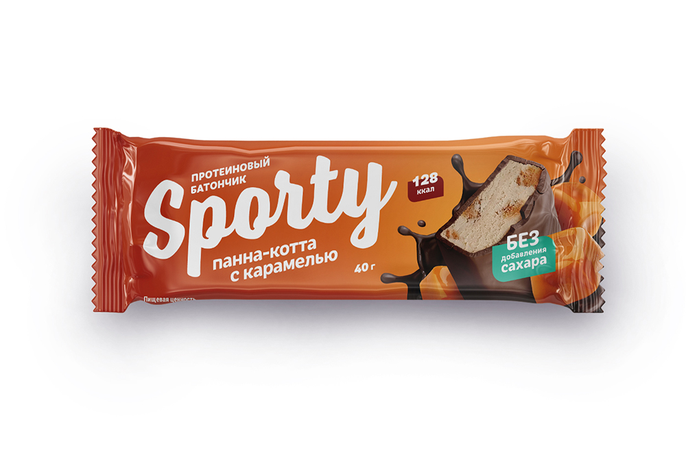 Батончик Спорти Панна-котта с карамелью протеиновый глазированный 40г