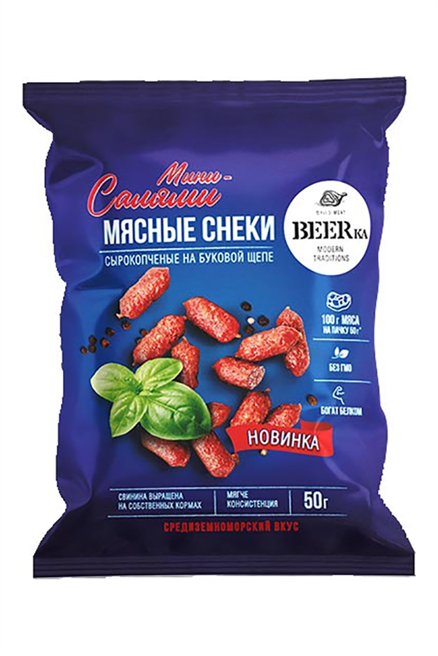 Снеки мясные Бирка мини-салями 50г