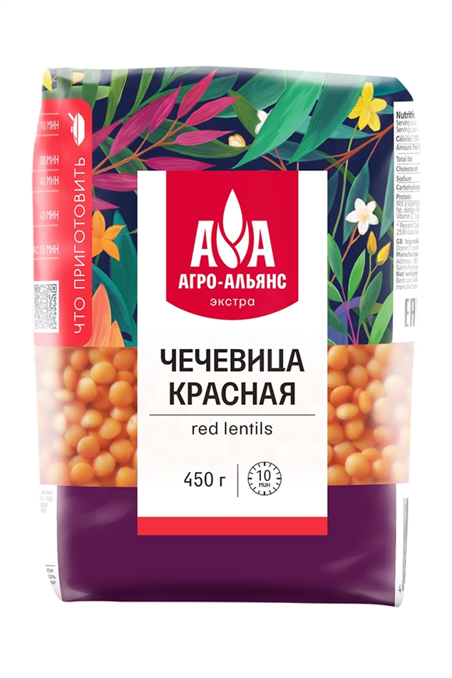Чечевица Агро-Альянс Экстра красная 450г