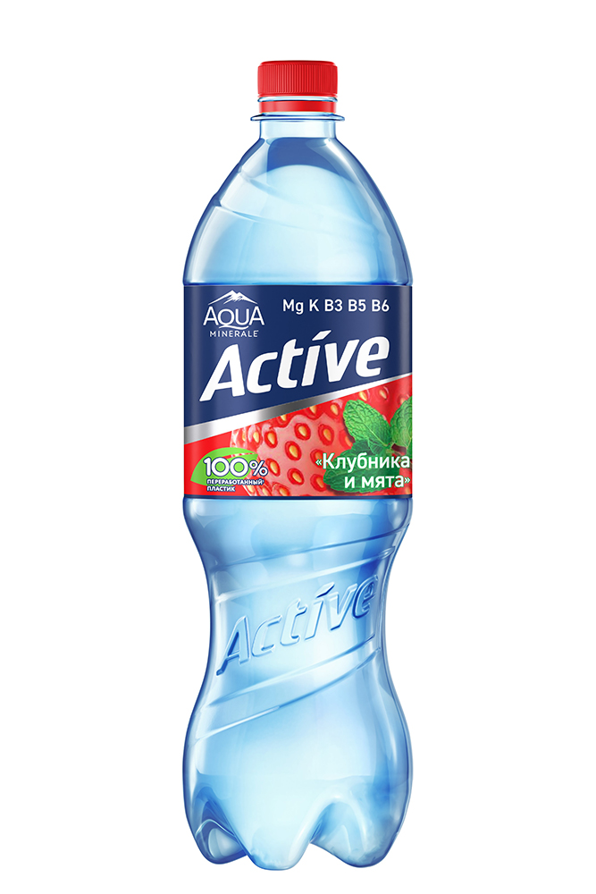 Напиток Аква Минерале Актив клубника мята негазированная  1,0л