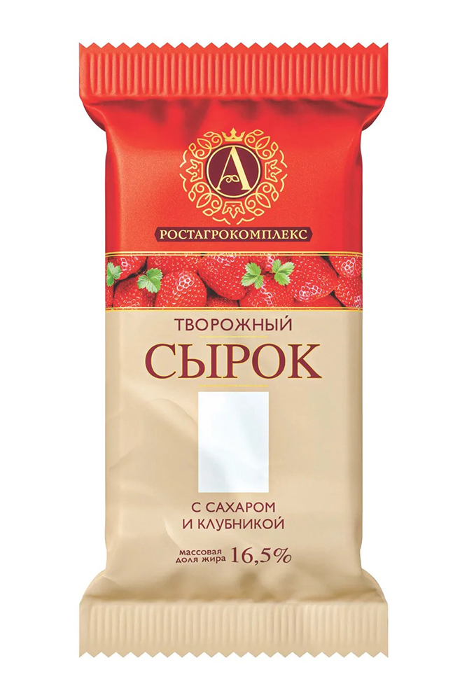 Сырок творожный Ростагрокомплекс клубника 16,5% 90г
