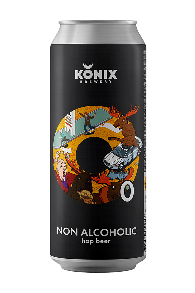 Пиво Коникс Лось безалкогольное светлое ж/б 0,45л
