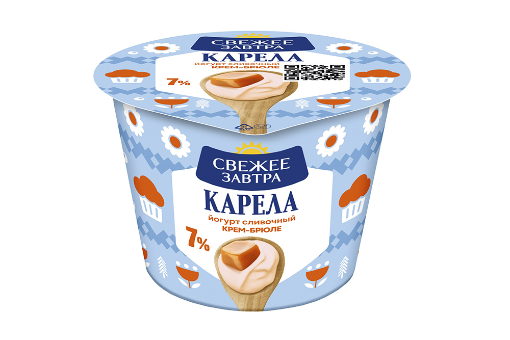 Йогурт Свежее завтра Карела крем-брюле 7% 180г