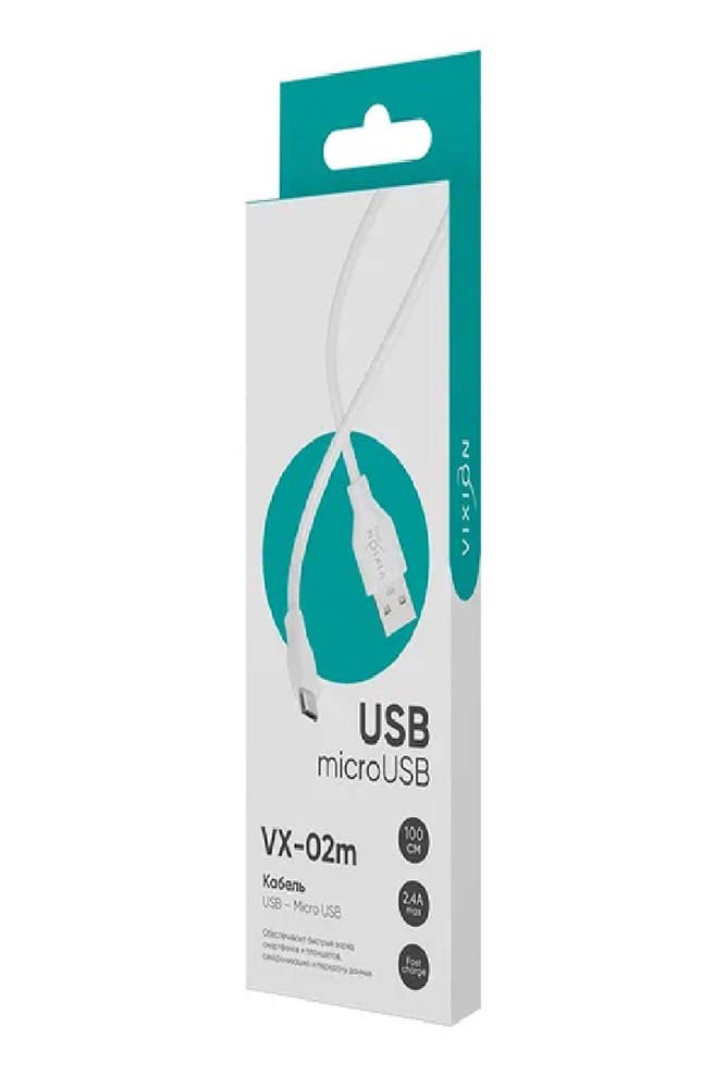 Кабель USB Виксион Про VX-02m microUSB 1м белый