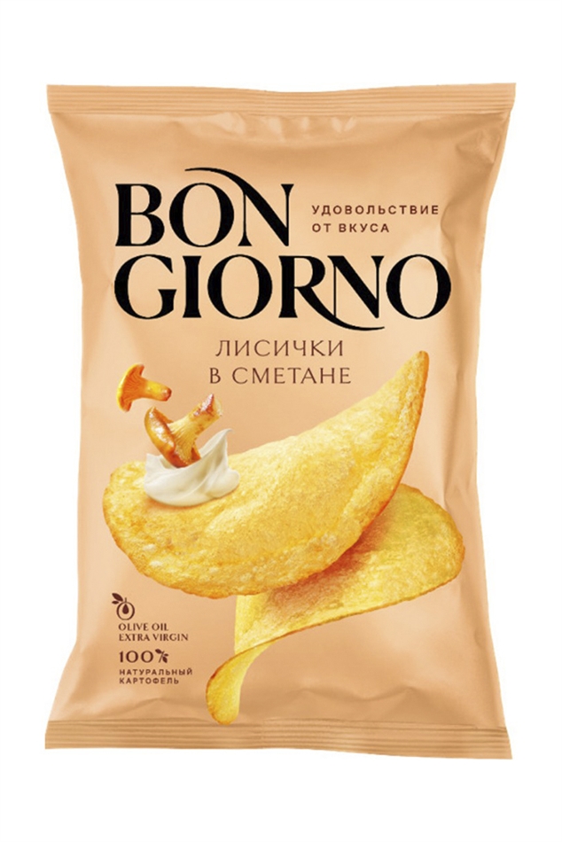 Чипсы Бон Джорно Лисички в сметане 80г