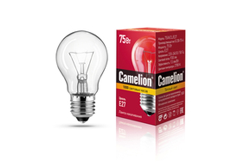Лампа накаливания Камелион 75Вт Е27