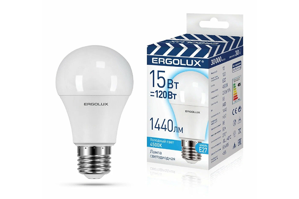 Лампа светодиодная Эрголюкс 15Вт Е27 4500К