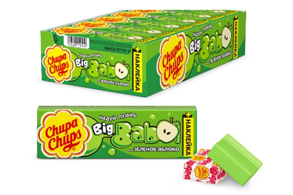 Жевательная резинка Биг Бабол со вкусом зеленого яблока 21г