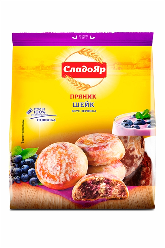 Изделия пряничные Сладояр Шейк вкус черника 350г