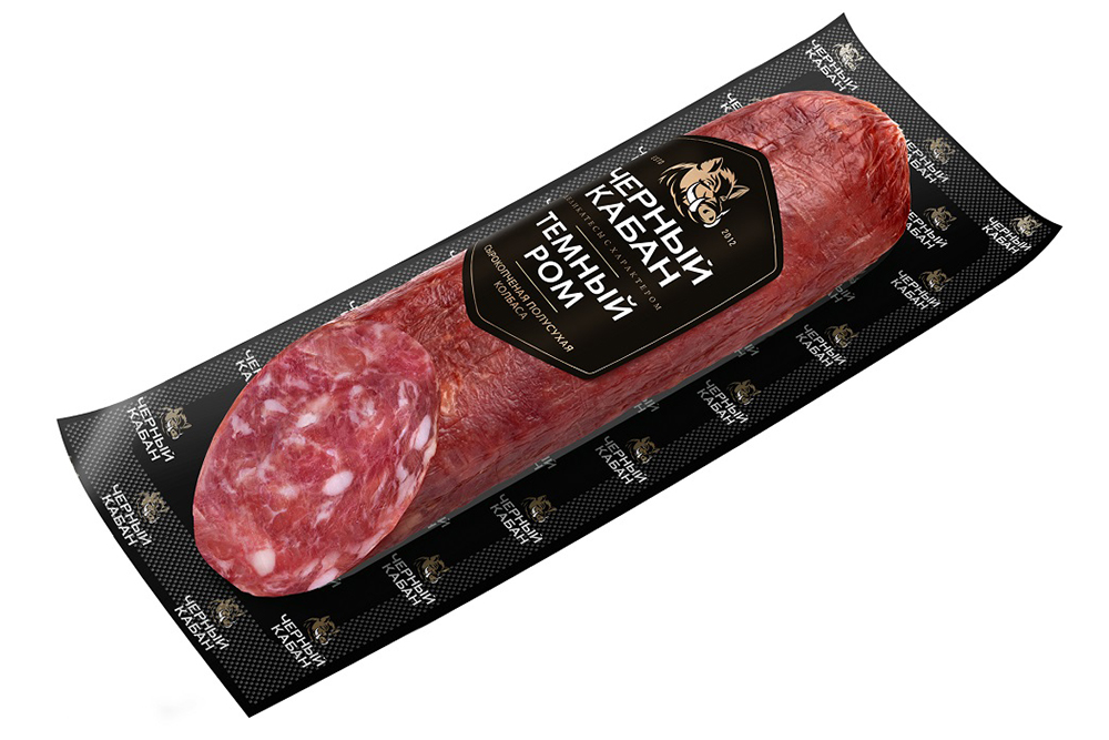 Колбаса Черный кабан Темный ром сырокопченая 185г