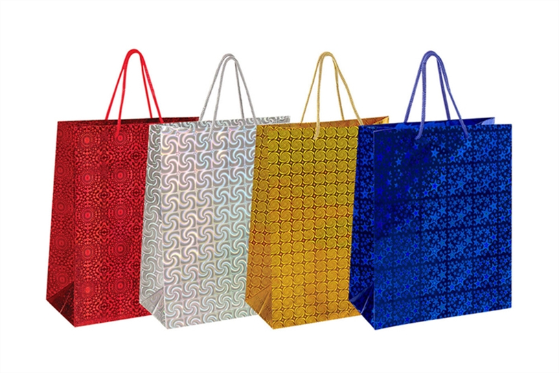 Пакет подарочный ЗОЛОТАЯ СКАЗКА 26x13x32см голография