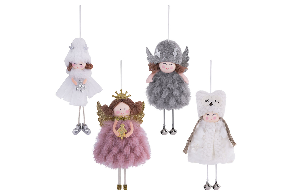 Украшение елочное Ангелочек 18см ассорти
