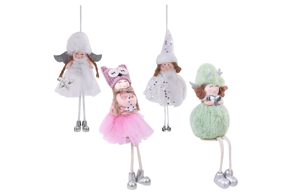 Украшение елочное Девочка 19см ассорти