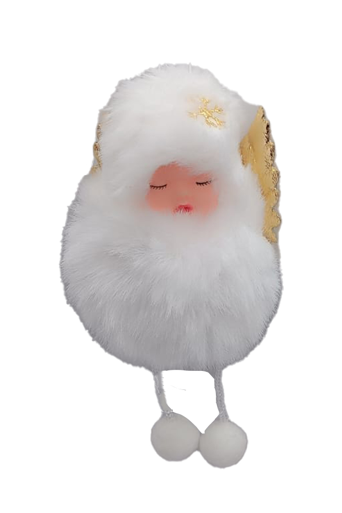 Украшение елочное Пушистый Ангелочек 14,5см белый