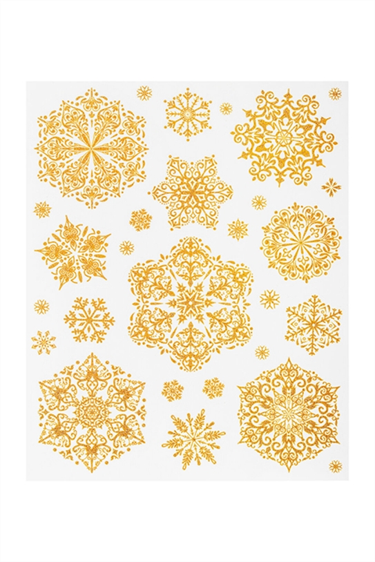 Наклейка для окон Снежинки двусторонняя 30х38см золото