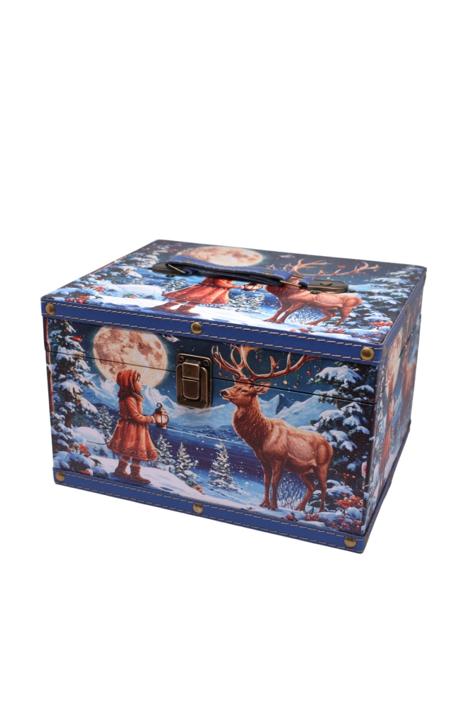 Новогодний подарок  Сундук Девочка и Олень 900г