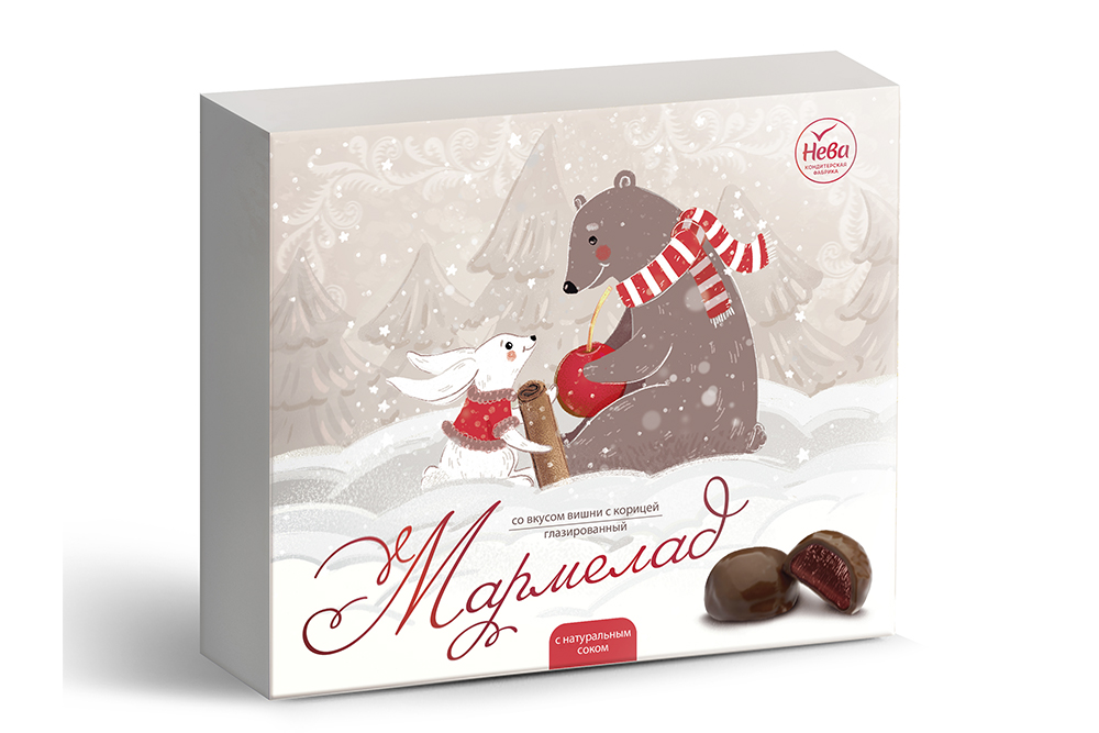 Мармелад Нева со вкусом вишни с корицей глазированный 180г