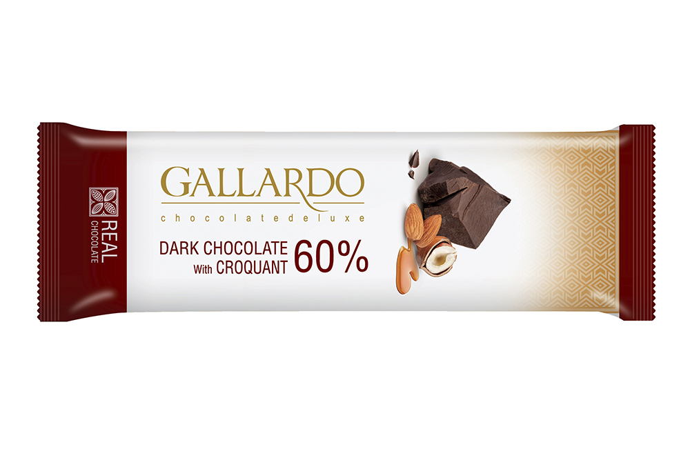 Шоколад Галлардо темный 60% с грильяжем 23г