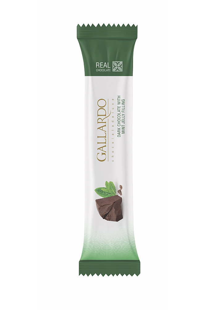 Шоколад Галлардо горький с начинкой со вкусом мяты 25г