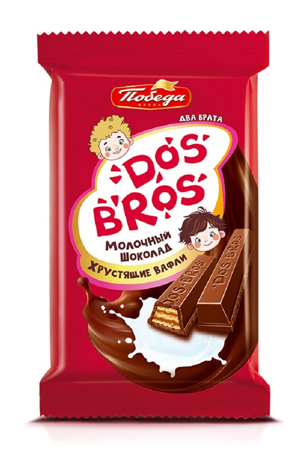 Шоколад Дос Брос с хрустящей вафлей с молочной начинкой 37г