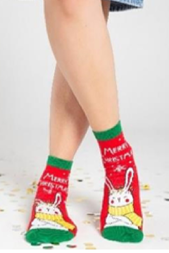 Носки женские PW393 красный ,зеленый р.23-25