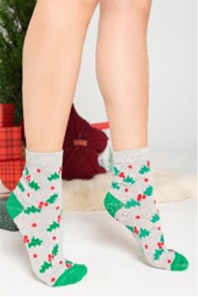 Носки женские PW313 серый , зеленый ,красный размер 25