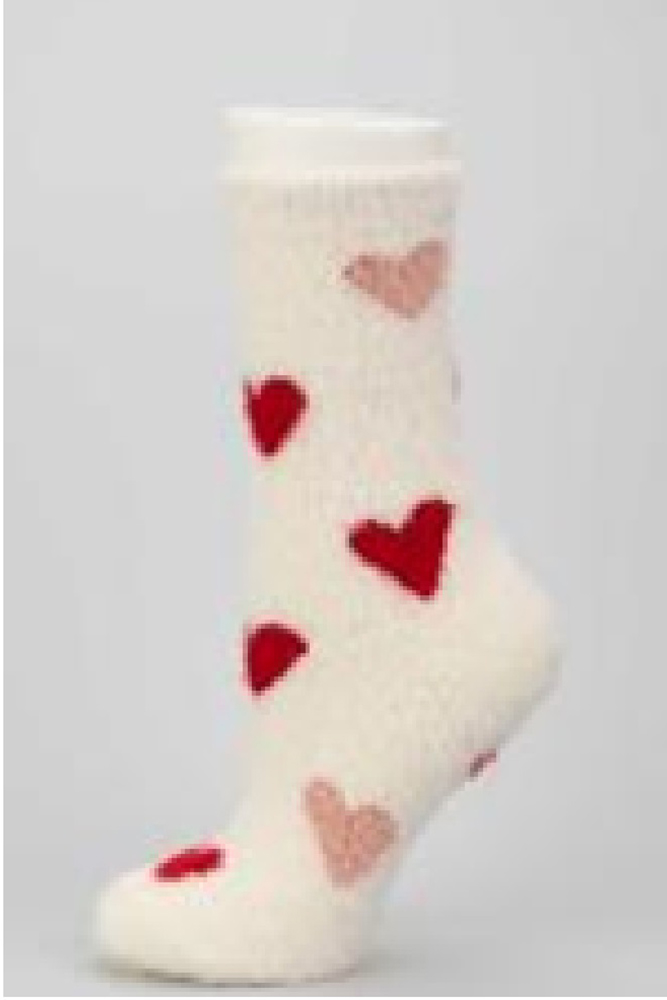 Носки женские махровые цвет бело-розовый р.23-25