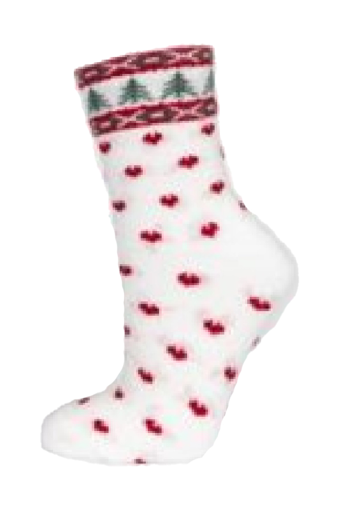 Носки женские махровые цвет бело-красно-зеленый р.23-25