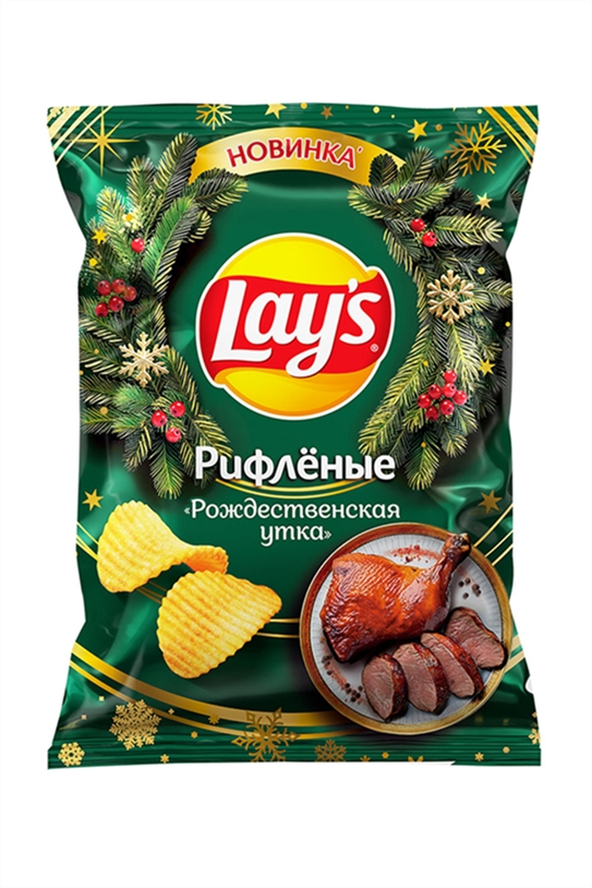 Чипсы Лэйс рифленые Рождественская утка 105г