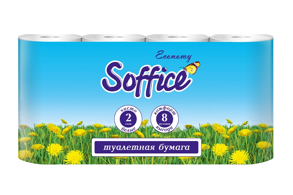 Бумага туалетная Соффис 2сл 8шт