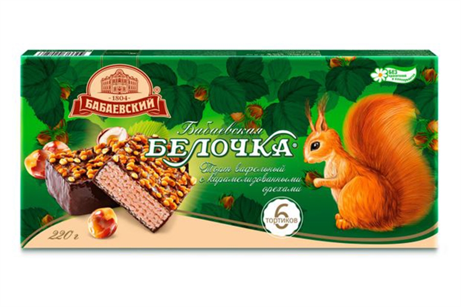 Торт Бабаевская Белочка с карамелизированный с орехами 220г