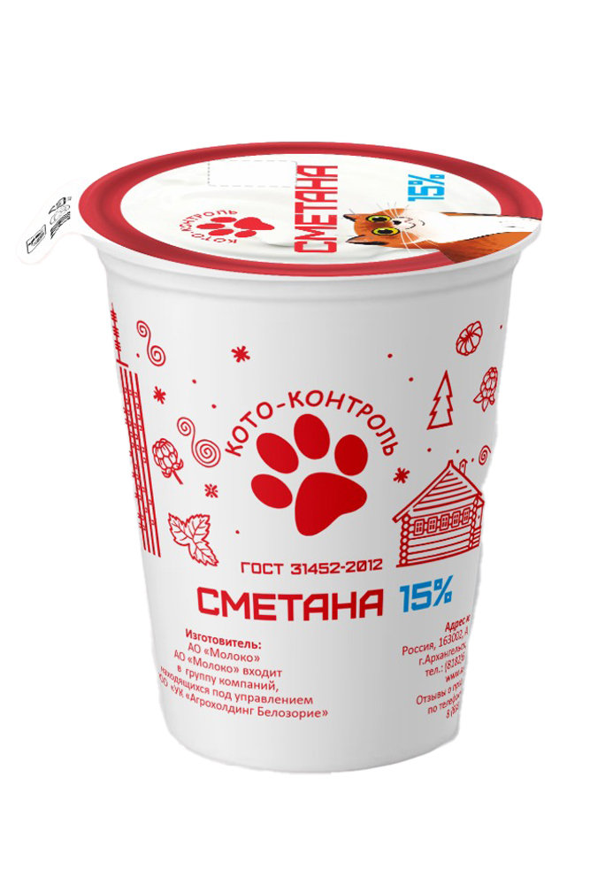 Сметана Кото-контроль 15% 300г