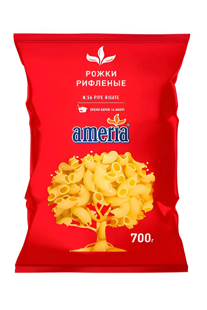 Макар.изделия Америя Рожки рифленые №56 700г