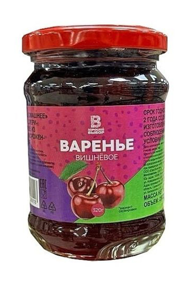 Варенье Хороший выбор вишневое 320г