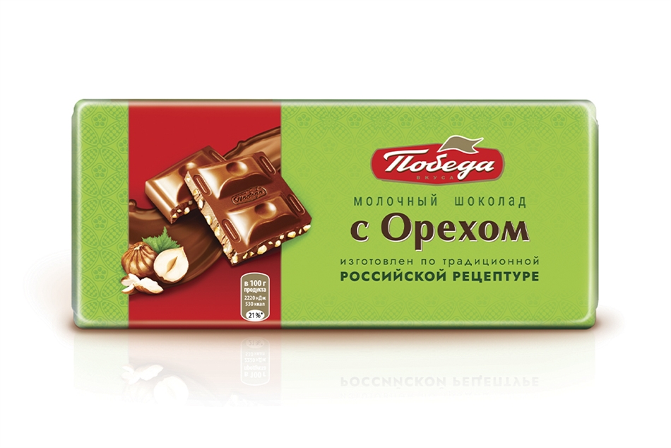 Шоколад Победа Молочный c орехом 80г