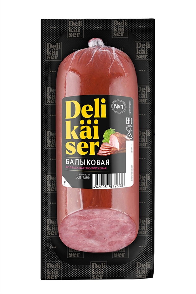 Колбаса Деликайзер балыковая варено-копченая 300г