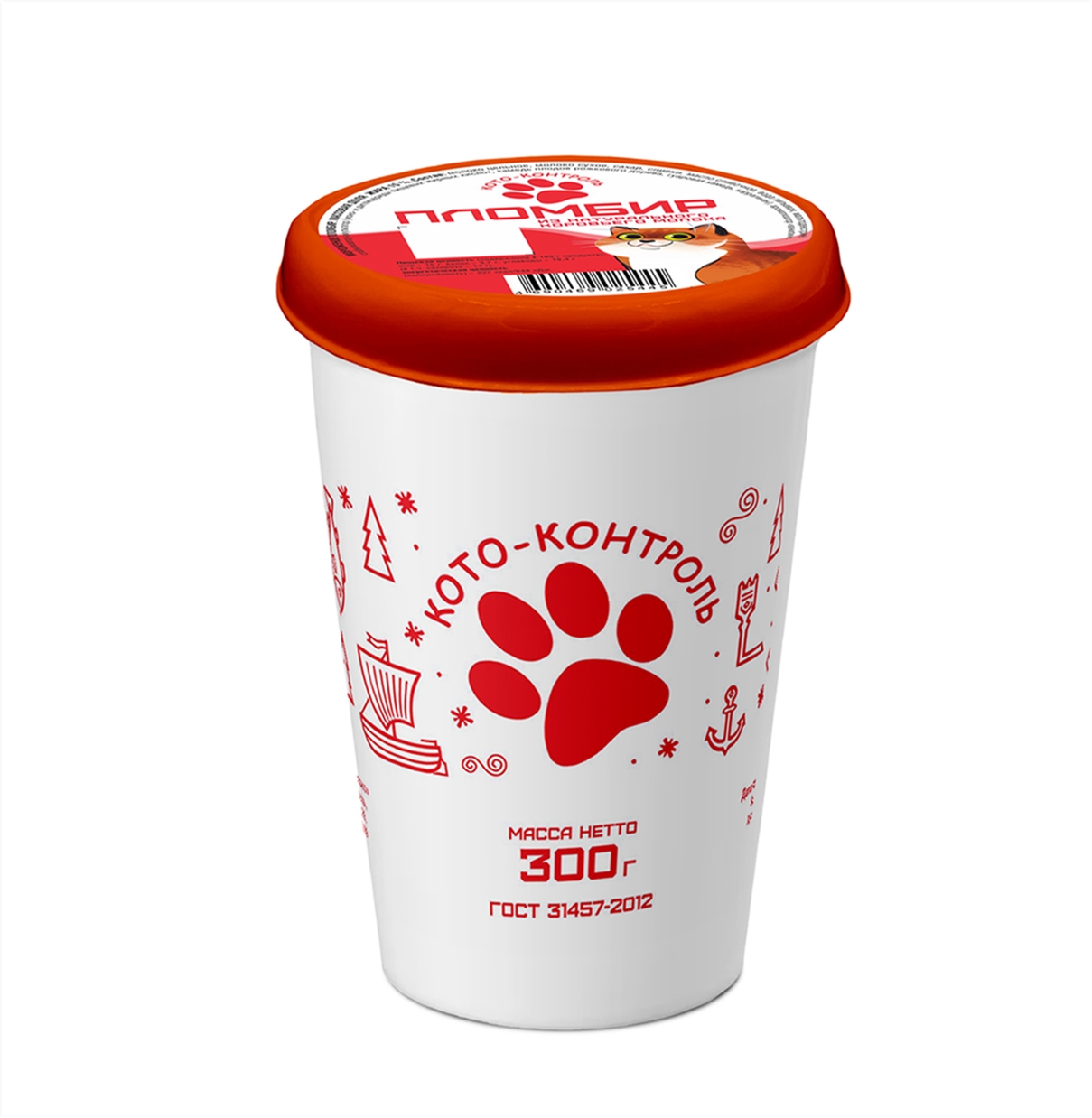 Мороженое Кото-контроль пломбир 300г