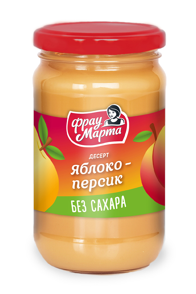 Десерт фруктовый Фрау Марта яблоко/персик 360г
