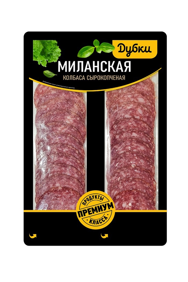 Колбаса Дубки Миланская сырокопченая нарезка 100г
