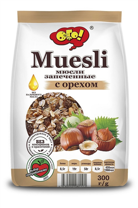 Мюсли Ого запеченные с орехом 300г