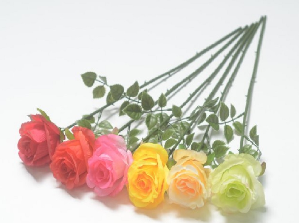 Цветок искусственный Роза микс 51см