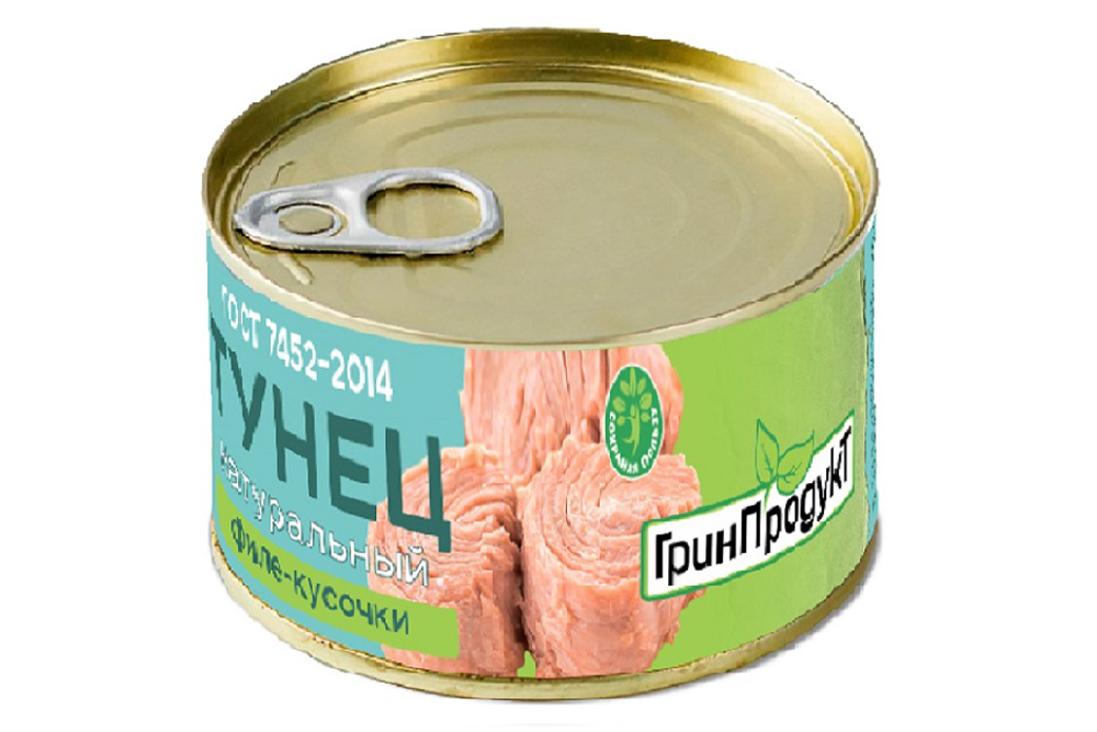 Тунец Гринпродукт филе кусочки натуральный 185г