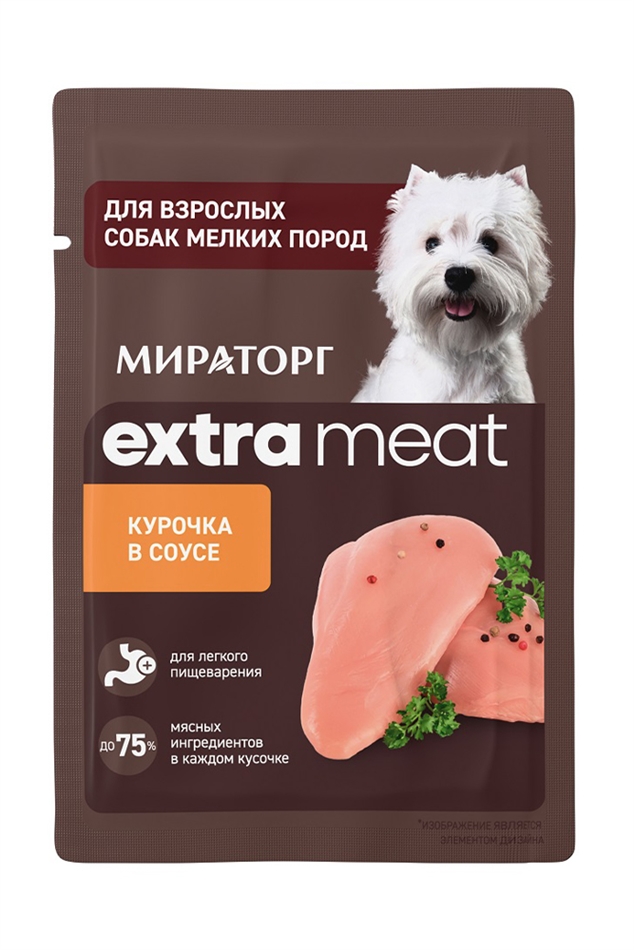 Корм Экстра Мит д/собак курица в соусе 80г