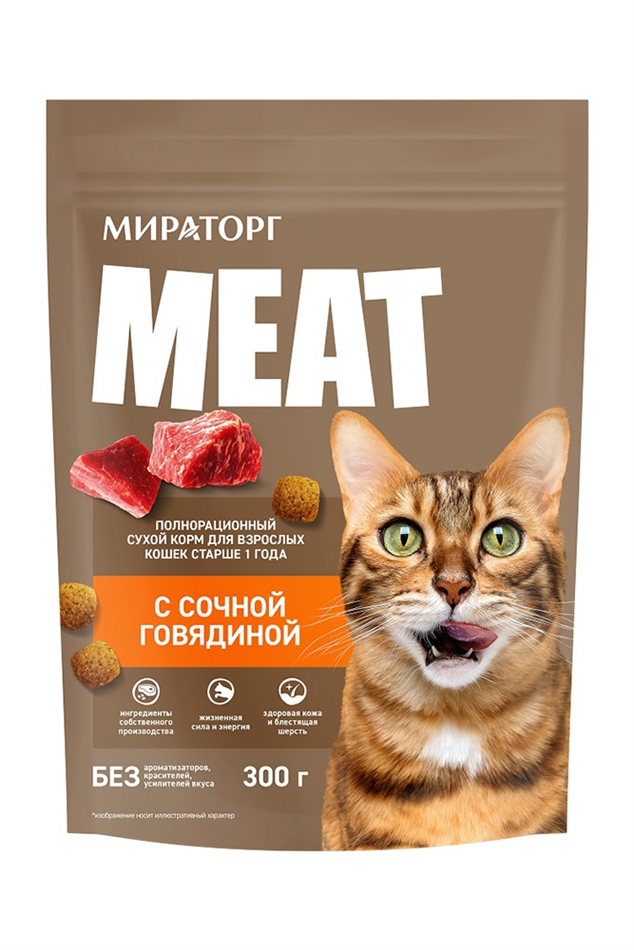 Корм Мит д/кошек сочная говядина 300г