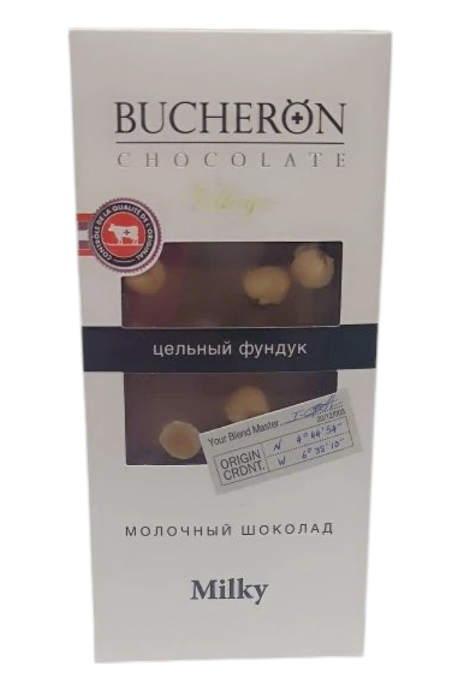 Шоколад Бушерон Виллаж молочный с цельным фундуком 85г