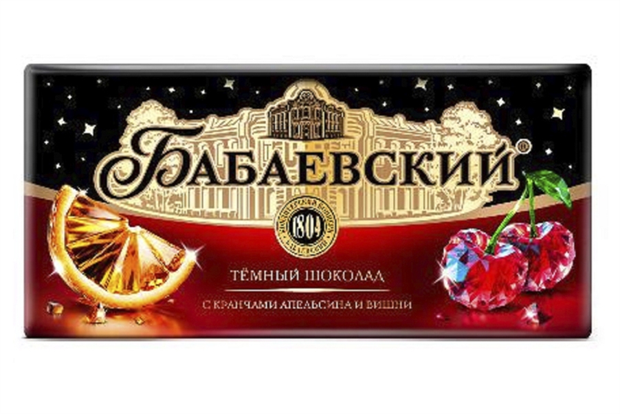 Шоколад Бабаевский темный с апельсином и вишней 85г