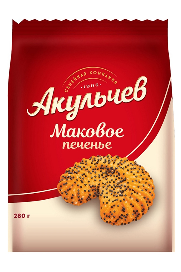 Печенье Акульчев сдобное Маковое 280г